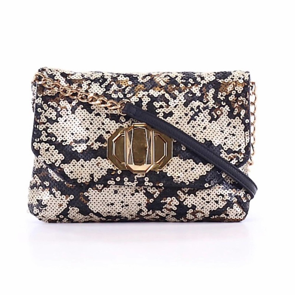 DEUX LUX Anthropologie Sequin Clutch Bag